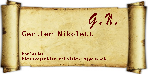 Gertler Nikolett névjegykártya
